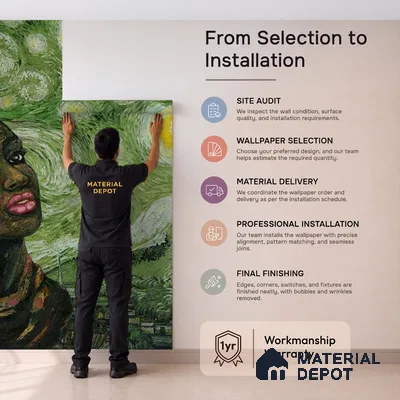 Hey Olive, Fusion Art Theme Wallpaper, Customised Sukoon Series Handmade Abstract Design (Customised Size Wallpaper)