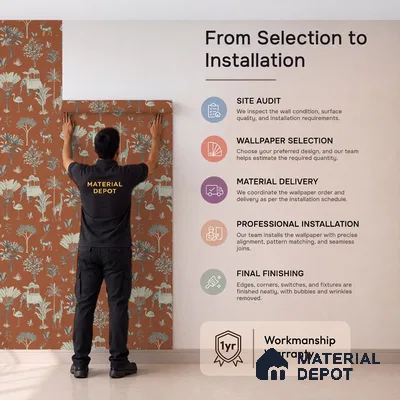 Itihaas, Indian Theme Room Wallpaper, Red Sukoon Series Handmade Patterned Design (Customised Size Wallpaper)