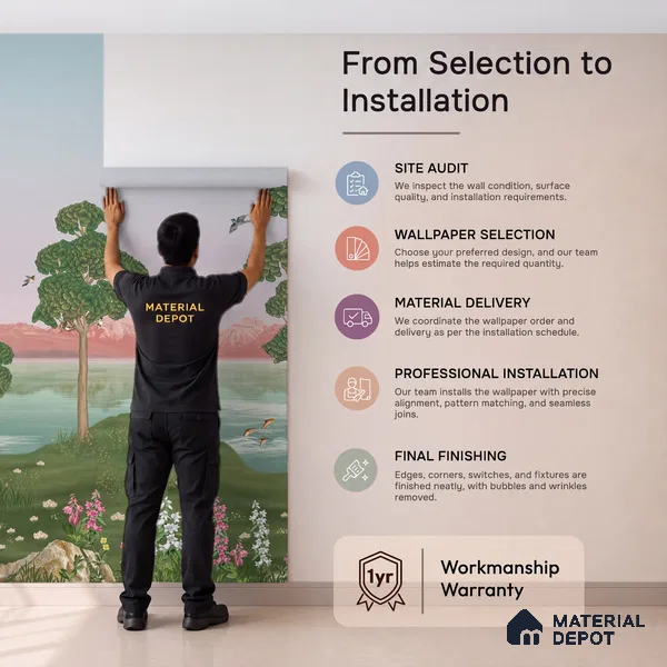Khwab, Dreams on Wall, Wallpaper Sukoon Series Canvas Nature Design (Customised Size Wallpaper)
