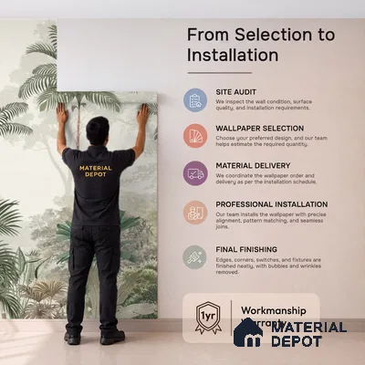 Kovalam Paradise, Palms Wallpaper for Rooms, Green, Customised Sukoon Series Canvas Nature Design (Customised Size Wallpaper)