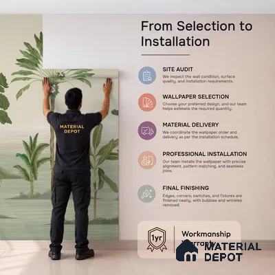 Prakriti Beautiful Trees Wallpaper Sukoon Series Handmade Nature Design (Customised Size Wallpaper)