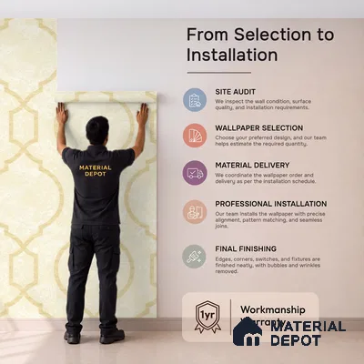 88387-2 | 5 Meter x 42 Inch PVC Patterned Look Wallpaper - 57 Sq. Ft. | Minimum 15% wastage during installation