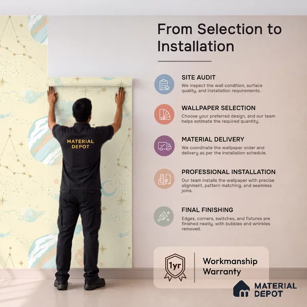 5136-1 | 5 Meter x 42 Inch PVC Space Look Wallpaper - 57 Sq. Ft. | Minimum 15% wastage during installation