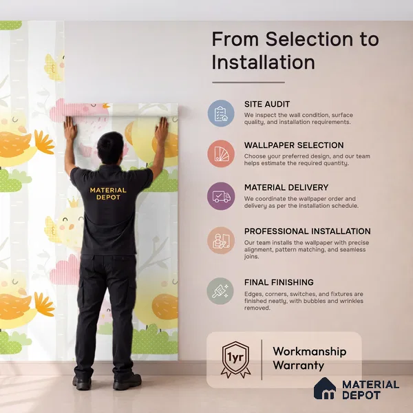 5151-1 | 5 Meter x 42 Inch PVC Patterned Look Wallpaper - 57 Sq. Ft. | Minimum 15% wastage during installation