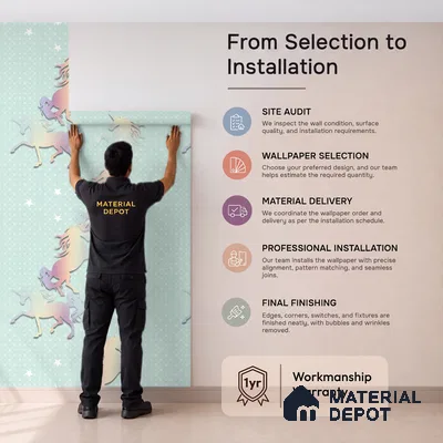 88441-2 | 5 Meter x 42 Inch PVC Patterned Look Wallpaper - 57 Sq. Ft. | Minimum 15% wastage during installation