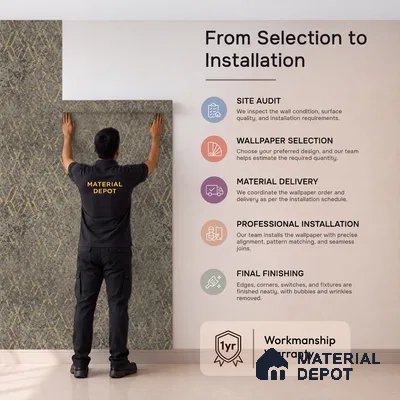 88455-4 | 5 Meter x 42 Inch PVC Patterned Look Wallpaper - 57 Sq. Ft. | Minimum 15% wastage during installation
