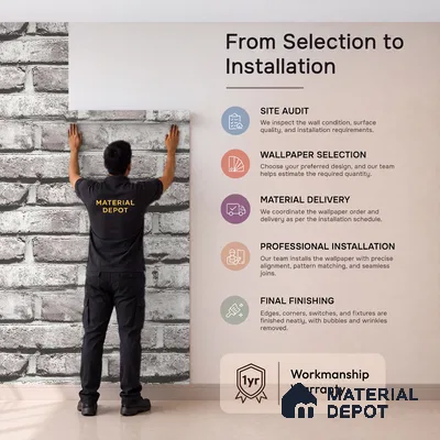 87033-1 | 5 Meter x 42 Inch PVC Brick Look Wallpaper - 57 Sq. Ft. | Minimum 15% wastage during installation