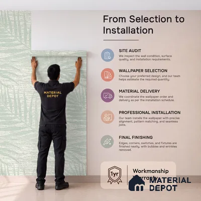 70191-2 | 5 Meter x 42 Inch PVC Florals Look Wallpaper - 57 Sq. Ft. | Minimum 15% wastage during installation