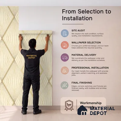 88390-2 | 5 Meter x 42 Inch PVC Patterned Look Wallpaper - 57 Sq. Ft. | Minimum 15% wastage during installation