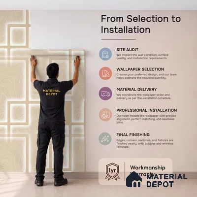 88462-2 | 5 Meter x 42 Inch PVC Patterned Look Wallpaper - 57 Sq. Ft. | Minimum 15% wastage during installation