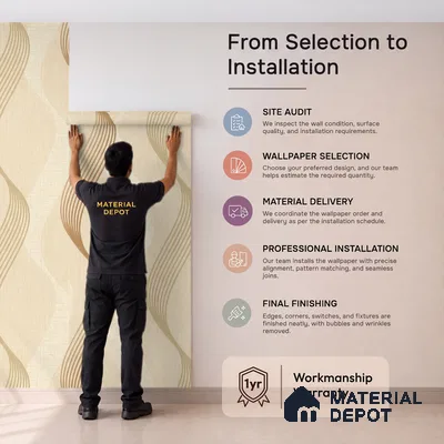 88488-2 | 5 Meter x 42 Inch PVC Patterned Look Wallpaper - 57 Sq. Ft. | Minimum 15% wastage during installation