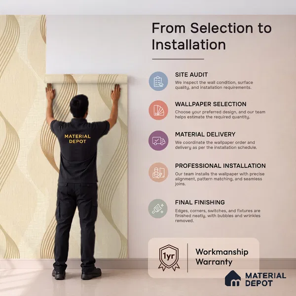 88488-2 | 5 Meter x 42 Inch PVC Patterned Look Wallpaper - 57 Sq. Ft. | Minimum 15% wastage during installation