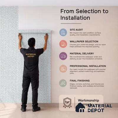 88476-2 | 5 Meter x 42 Inch PVC Texture Look Wallpaper - 57 Sq. Ft. | Minimum 15% wastage during installation