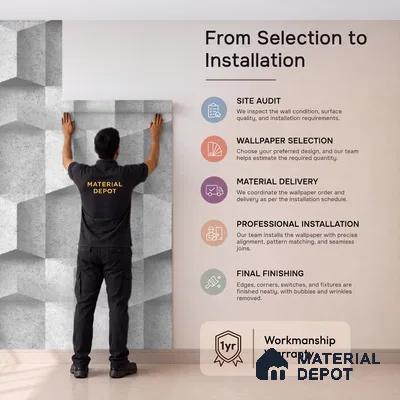 88526-1 | 5 Meter x 42 Inch PVC Patterned Look Wallpaper - 57.41 Sq. Ft. | Minimum 15% wastage during installation