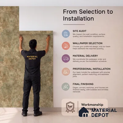 88528-2 | 5 Meter x 42 Inch PVC Patterned Look Wallpaper - 57.41 Sq. Ft. | Minimum 15% wastage during installation