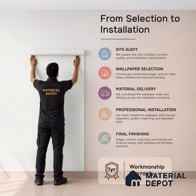 88531-2 | 5 Meter x 42 Inch PVC Patterned Look Wallpaper - 57.41 Sq. Ft. | Minimum 15% wastage during installation