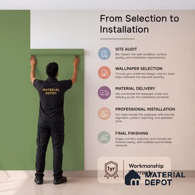 88536-2 | Green Smooth Matte PVC Textured Wallpaper - 5 Meter x 42 Inch, 57.41 Sq. Ft. (Min. 15% Wastage)