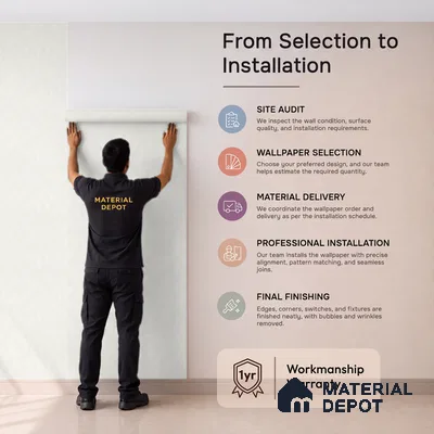 88538-2 | 5 Meter x 42 Inch PVC Patterned Look Wallpaper - 57.41 Sq. Ft. | Minimum 15% wastage during installation