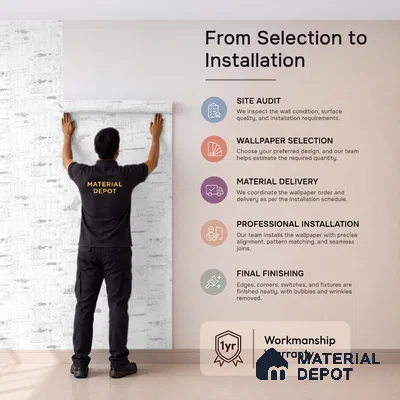 81279-1 | 5 Meter x 42 Inch PVC Patterned Look Wallpaper - 57 Sq. Ft. | Minimum 15% wastage during installation