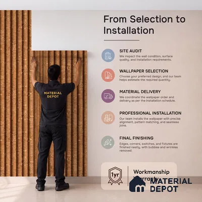 81280-3 | 5 Meter x 42 Inch PVC Patterned Look Wallpaper - 57 Sq. Ft. | Minimum 15% wastage during installation