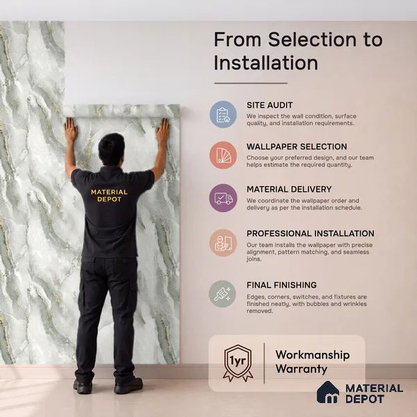 81281-2 | 5 Meter x 42 Inch PVC Marble Look Wallpaper - 57 Sq. Ft. | Minimum 10% wastage during installation