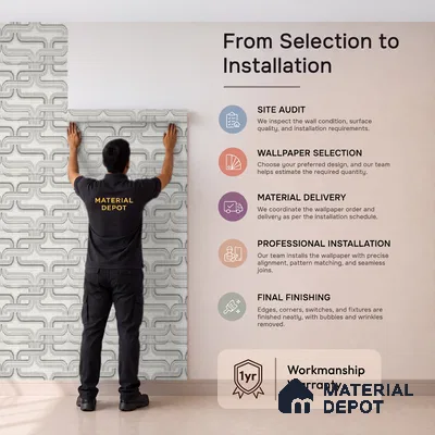 81284-2 | 5 Meter x 42 Inch PVC Patterned Look Wallpaper - 57 Sq. Ft. | Minimum 15% wastage during installation