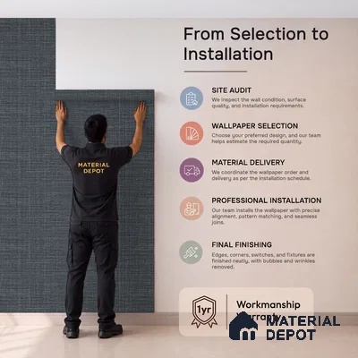 81285-10 | 5 Meter x 42 Inch PVC Plain Look Wallpaper - 57 Sq. Ft. | Minimum 10% wastage during installation