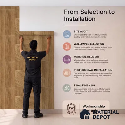 81289-3 | 5 Meter x 42 Inch PVC Patterned Look Wallpaper - 57 Sq. Ft. | Minimum 15% wastage during installation