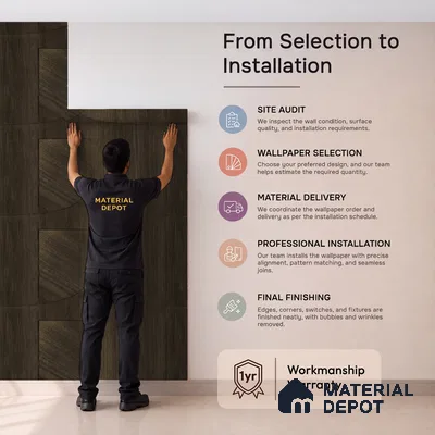 81289-4 | 5 Meter x 42 Inch PVC Patterned Look Wallpaper - 57 Sq. Ft. | Minimum 15% wastage during installation