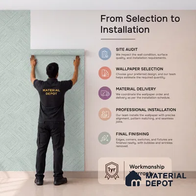 81290-3 | 5 Meter x 42 Inch PVC Patterned Look Wallpaper - 57 Sq. Ft. | Minimum 15% wastage during installation