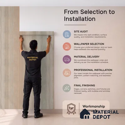 81291-4 | 5 Meter x 42 Inch PVC Texture Look Wallpaper - 57 Sq. Ft. | Minimum 15% wastage during installation