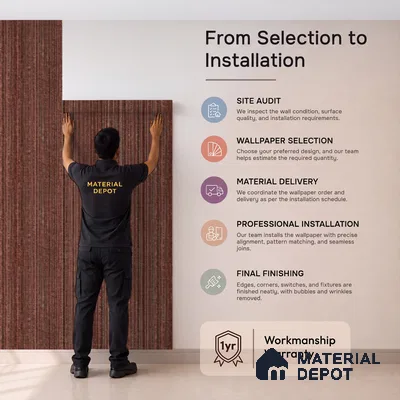 81294-7 | 5 Meter x 42 Inch PVC Patterned Look Wallpaper - 57 Sq. Ft. | Minimum 15% wastage during installation