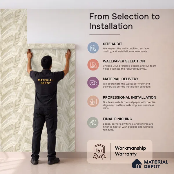 81296-1 | 5 Meter x 42 Inch PVC Patterned Look Wallpaper - 57 Sq. Ft. | Minimum 15% wastage during installation