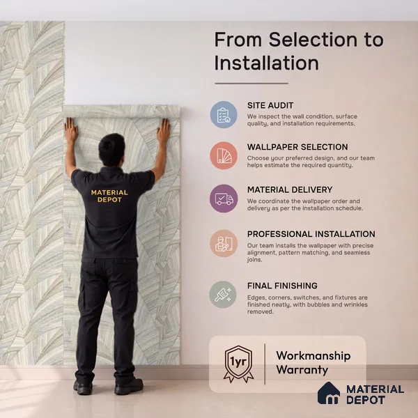 81296-3 | 5 Meter x 42 Inch PVC Patterned Look Wallpaper - 57 Sq. Ft. | Minimum 15% wastage during installation