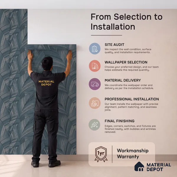 81296-5 | 5 Meter x 42 Inch PVC Patterned Look Wallpaper - 57 Sq. Ft. | Minimum 15% wastage during installation