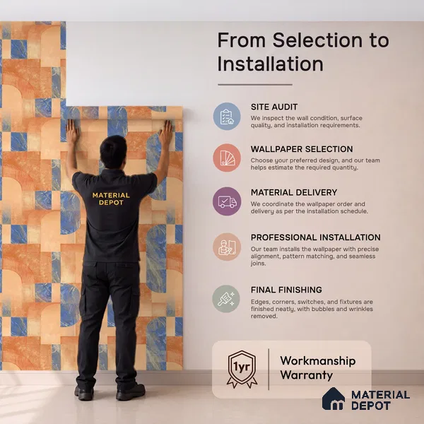 OR03-4 | 5 Meter x 42 Inch PVC Patterned Look Wallpaper - 57 Sq. Ft. | Minimum 15% wastage during installation