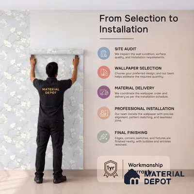 OR05-1 | 5 Meter x 42 Inch PVC Florals Look Wallpaper - 57 Sq. Ft. | Minimum 15% wastage during installation