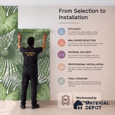 74016-1 | 5 Meter x 42 Inch PVC Florals Look Wallpaper - 57 Sq. Ft. | Minimum 15% wastage during installation