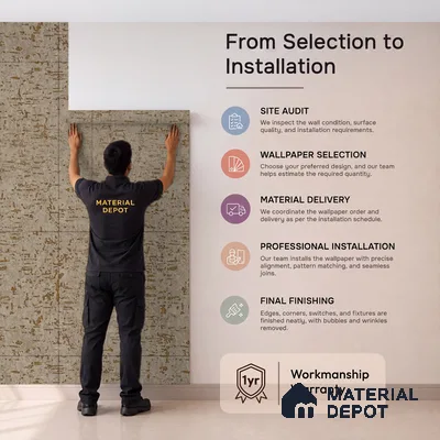 74018-4 | 5 Meter x 42 Inch PVC Texture Look Wallpaper - 57 Sq. Ft. | Minimum 15% wastage during installation