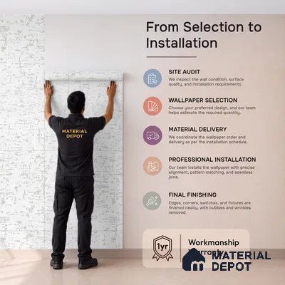 74018-5 | 5 Meter x 42 Inch PVC Texture Look Wallpaper - 57 Sq. Ft. | Minimum 15% wastage during installation