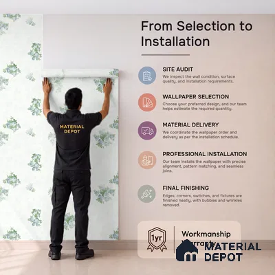 74026-1 | 5 Meter x 42 Inch PVC Florals Look Wallpaper - 57 Sq. Ft. | Minimum 15% wastage during installation