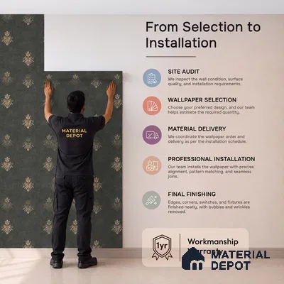 74024-5 | 5 Meter x 42 Inch PVC Damask Look Wallpaper - 57 Sq. Ft. | Minimum 15% wastage during installation
