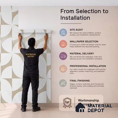 74029-1 | 5 Meter x 42 Inch PVC Patterned Look Wallpaper - 57 Sq. Ft. | Minimum 15% wastage during installation