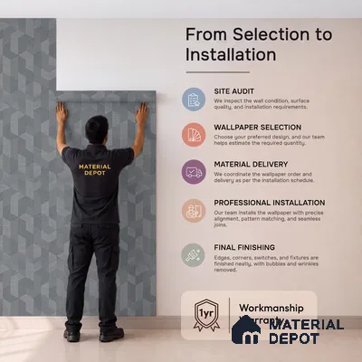 74027-4 | 5 Meter x 42 Inch PVC Patterned Look Wallpaper - 57 Sq. Ft. | Minimum 15% wastage during installation