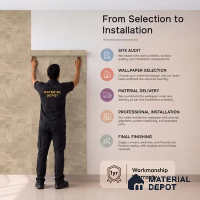 74020-1 | 5 Meter x 42 Inch PVC Texture Look Wallpaper - 57 Sq. Ft. | Minimum 15% wastage during installation