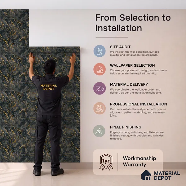 WK100-21 | 10 Meter x 21 Inches Patterned Look Wallpaper - 57.41 Sq. Ft. | Minimum 15% wastage during installation