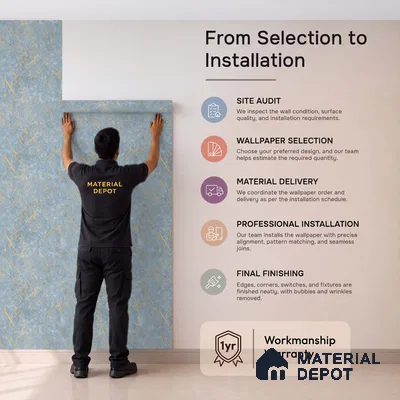 WK100-22 | 10 Meter x 21 Inches Patterned Look Wallpaper - 57.41 Sq. Ft. | Minimum 15% wastage during installation