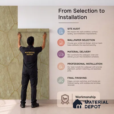 88604 | 5 Meter x 42 Inches Patterned Look Wallpaper - 57.41 Sq. Ft. | Minimum 15% wastage during installation