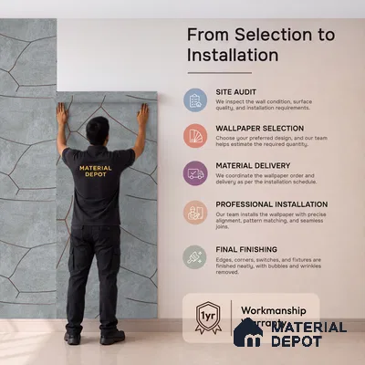 88603 | Grey Crackle Stone Patterned Wallpaper - 5 Meter x 42 Inches, 57.41 Sq. Ft. (Min. 15% Wastage)