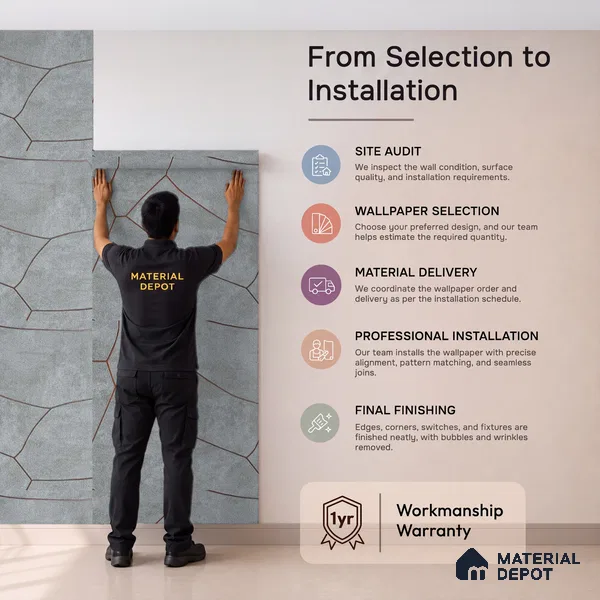 88603 | Grey Crackle Stone Patterned Wallpaper - 5 Meter x 42 Inches, 57.41 Sq. Ft. (Min. 15% Wastage)